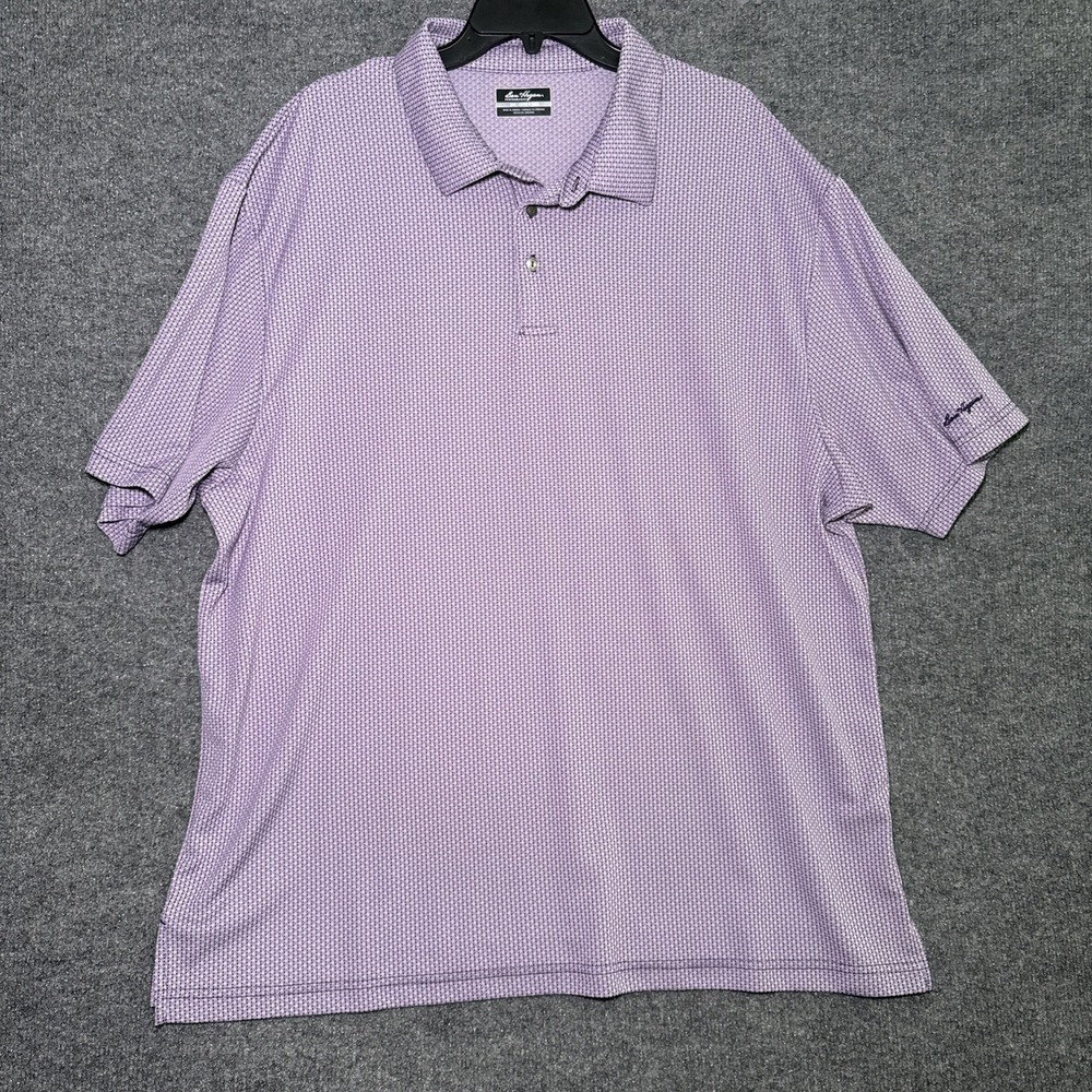 Ben Hogan Golf Shirt Men's 3XL Performance Purple Violet Check Wicking